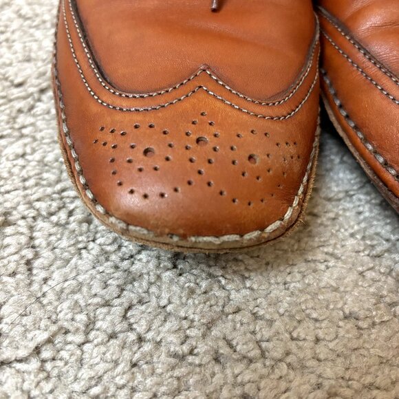 TOD'S $750 Brown Leather Wingtip Brogues‎ Size 39 EU Men's 9 Lace-Up Dress Shoes - Picture 3 of 16